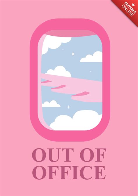 Out Of Office Printable Poster Free Design Template