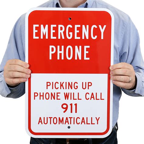 Emergency Telephone Sign (Call 911 Automatically) Online, SKU: K-7551