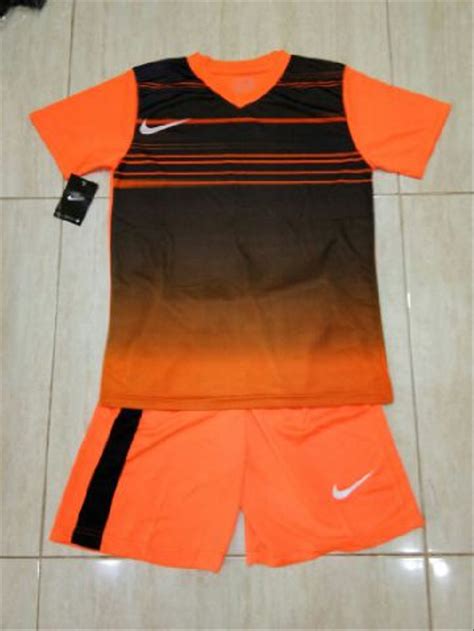 Jual Baju Jersey Baju Setelan Futsal Bola Nike Printing Orange Strip