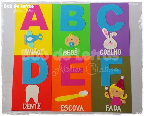 BAÚ DE LETRAS E v a e Scrapbook Pregadores decorados Artes em