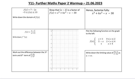 Adam Mercer On Twitter Another Aqa L2 Further Maths Warm Up Sheet Ready For Wednesday I’ve