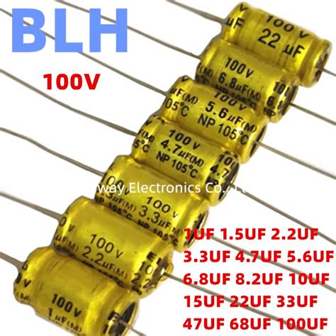 2PCS Audio Frequency Electrolytic Capacitor Axial Horizontal NP 100V