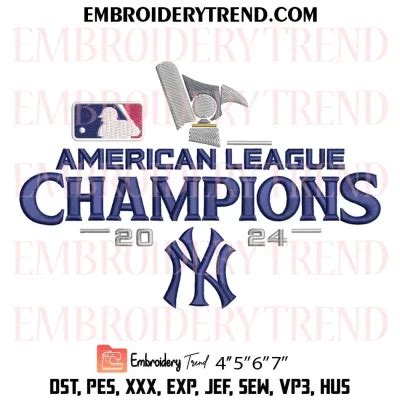 Ny Yankees World Series Embroidery Design American League