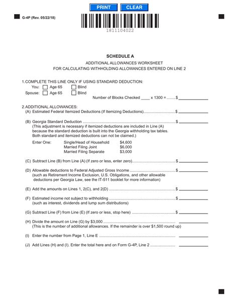 Form G 4p Fill Out Sign Online And Download Fillable Pdf Georgia United States