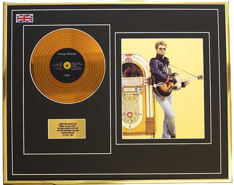 GEORGE MICHAEL MINI METAL GOLD DISC PHOTO DISPLAY LIMITED EDITION COA