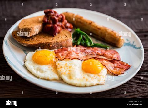 breakfast plate smoked bacon stock  breakfast plate smoked