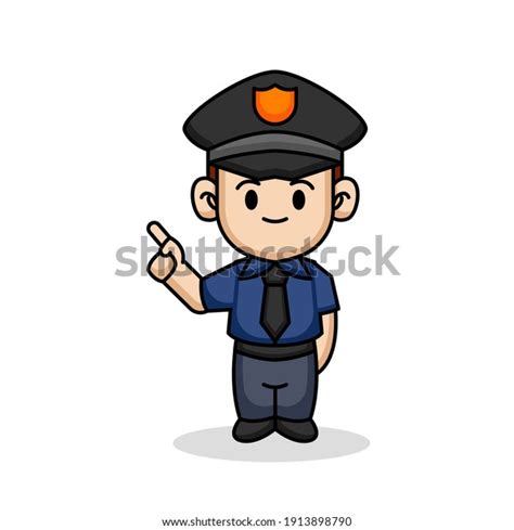 Cute Police Officer Uniform Mascot Design Stock Vector Royalty Free