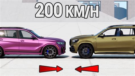 Bmw X7 Vs Мercedes Benz Gls 💥 200 Kmh 💥 Beamng Drive Crash Test Youtube