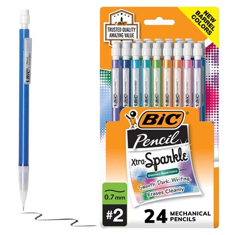 Buy Bicxtra Sparkle Number 2 Mechanical Pencils With Erasers Mplp241