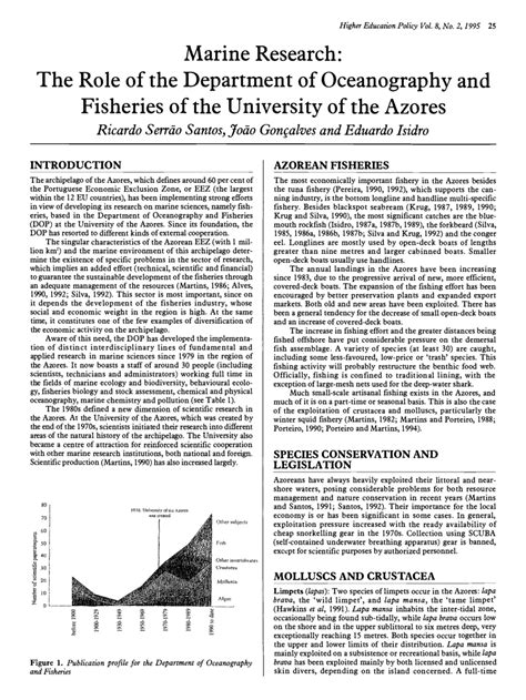 Pdf Marine Research The Role Of The Department Of Oceanography And