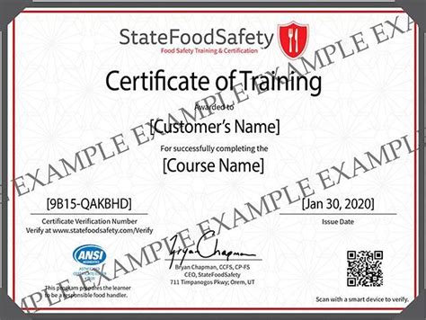 Food Safety Certificate Certificate Courses Food Safety Training Online Training Business