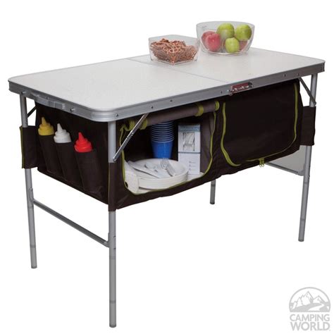 Folding Camp Table With Storage Bins Westfield Ta 519 Picnic Tables