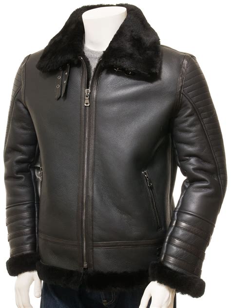 Men S Black Shearling Jacket Shillingford MEN Caine