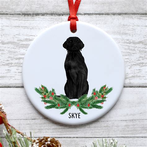 Black Labrador Christmas Ornament Custom Dog Memorial Ornament Etsy