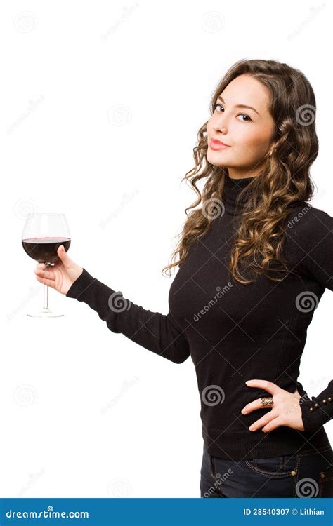 Wine Sampling Brunette Stock Image Image Of Fashionable 28540307