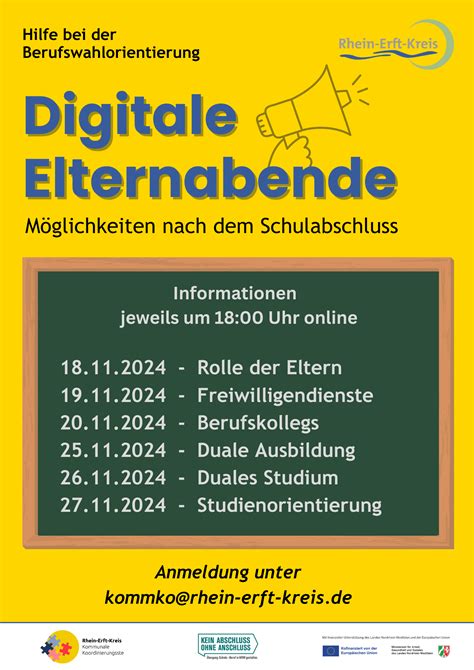 Digitale Elternabende Kommunale Koordinierungsstelle Rhein Erft Kreis