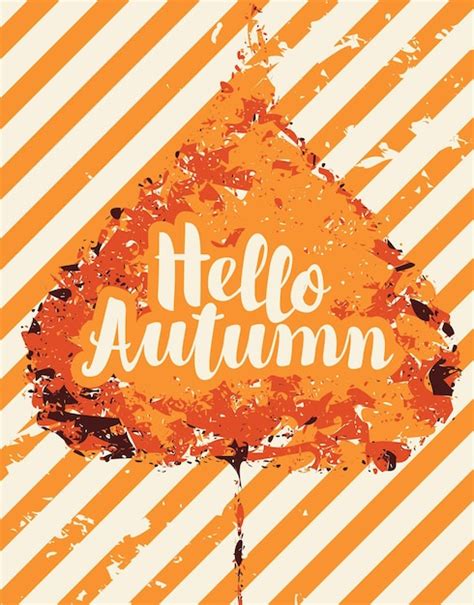 Premium Vector Hello Autumn Poster