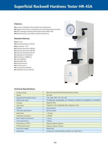 Manual Rockwell Hardness Tester HR 150A Leader Precision Instrument