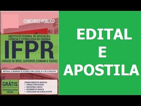 Edital do Concurso IFPR 2019 Apostila para Cargos de Nível Superior