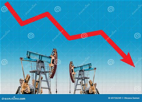 Crisi Di Prezzo Del Petrolio Illustrazione Del Grafico Del Crollo Dei