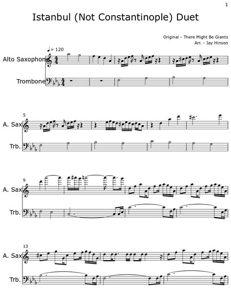 Istanbul (Not Constantinople) Duet - Sheet music for Alto Saxophone ...