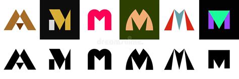 Set Of Letter M Icon Design Stock Vector Illustration Of Alphabet