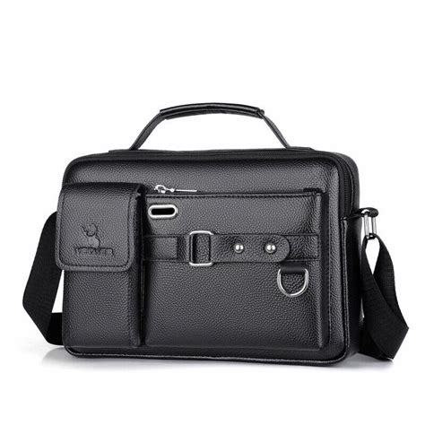 WEIXIER Business Briefcase Men S Shoulder Bag PU Leather Handbag