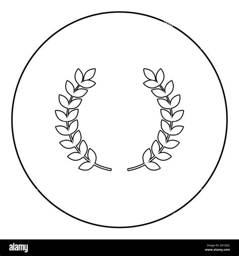 Branch Of Winner Laurel Wreaths Symbol Of Victory Icon In Circle Round