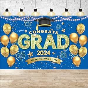 Amazon Blue And Gold Graduation Banner Congrats Grad 2024 We Are