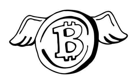 Bitcoin Symbol With Wings2d Illustration In Doodle Style 13927544