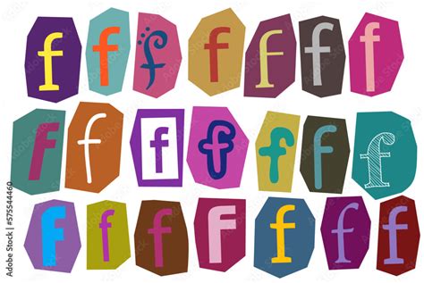 Alphabet F Vector Cut Newspaper And Magazine Letters Paper Style