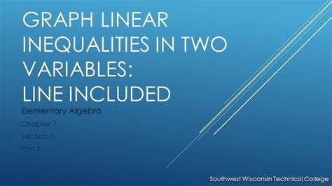 Graph Linear Inequalities In Two Variables Line Included Elementary