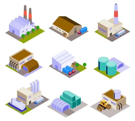 Factory Isometric Icons