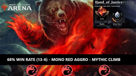 Mono Red Aggro Win Rate Standard Bo Ranked Mythic Climb Mtg