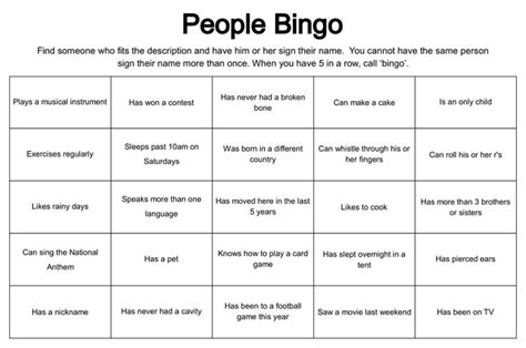 Human Bingo Templates 20 Free PDF Printables Printablee