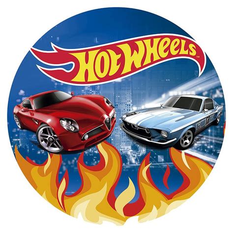 Two Hot Wheels Cars On Fire And Blue Background