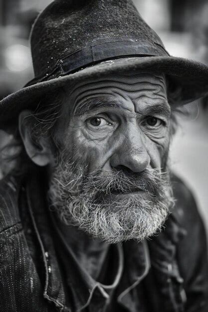 Premium Photo Portrait Of A Homeless Beggar In The Streets Of