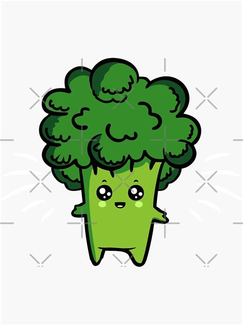 Broccoli Hug Kawaii Aesthetic Japanese Anime Art Sticker For Sale By