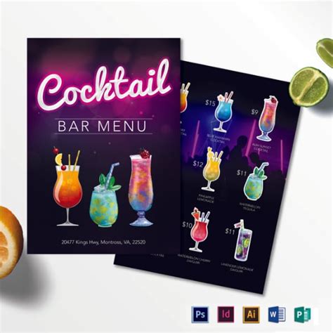 37 Cocktail Menu Templates Free Sample Example Format Download