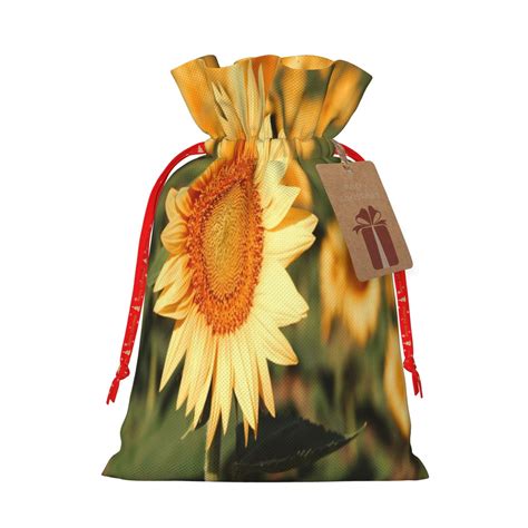 Coaee Golden Sunflower In Field For Christmas Linen Bags With