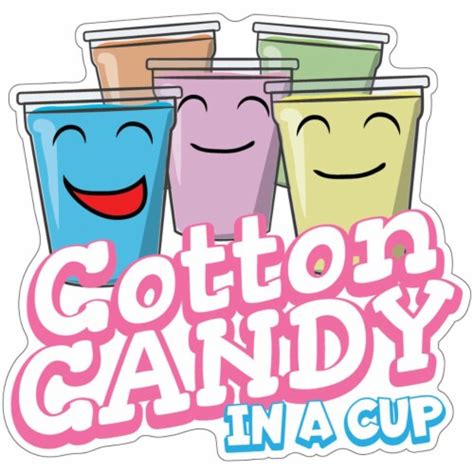 Signmission 12 In Cotton Candy In A Cup Decal Concession Stand Food