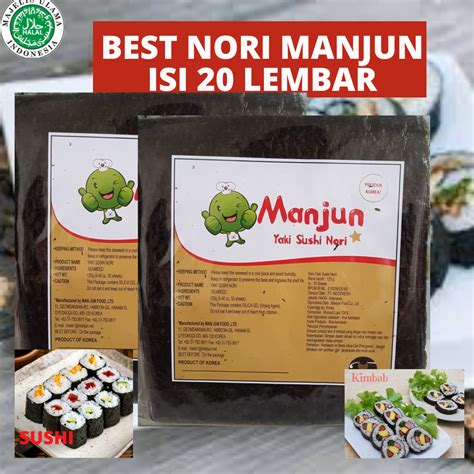 Manjun Nori Sushi Isi Lembar Halal Yakinori Import Kimbab Gimbab