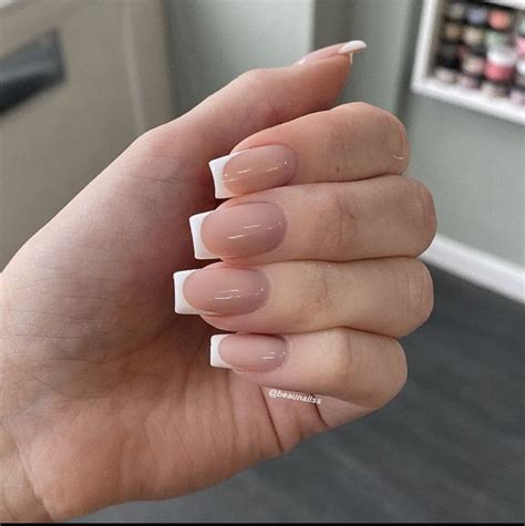 Square French Tip Short Square Acrylic Nails French Tip Nails