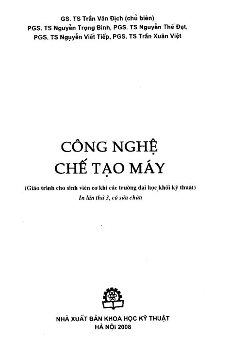 SOLUTION Giao Trinh Cong Nghe Che Tao May Tran Van Dich Chu Bien