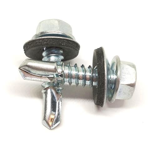 Steel Self Drilling Screw Zinc Plated Finish Hex Washer Head