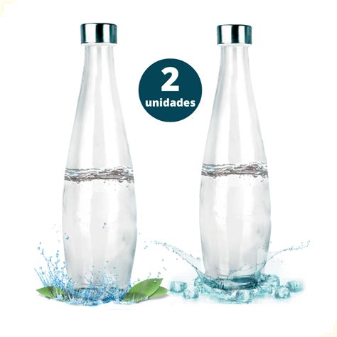 Garrafas Transparentes De Vidro - Kit 2 Garrafas de Vidro Transparente 1 Litro com Tampa Inox Água Suco ...