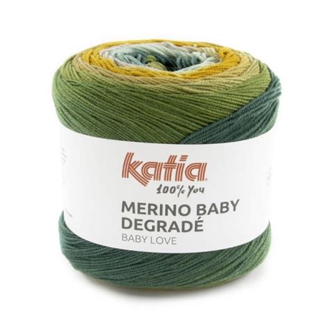 Laine Katia Merino Baby Degradé Couleur Vert Pétrole Jaune