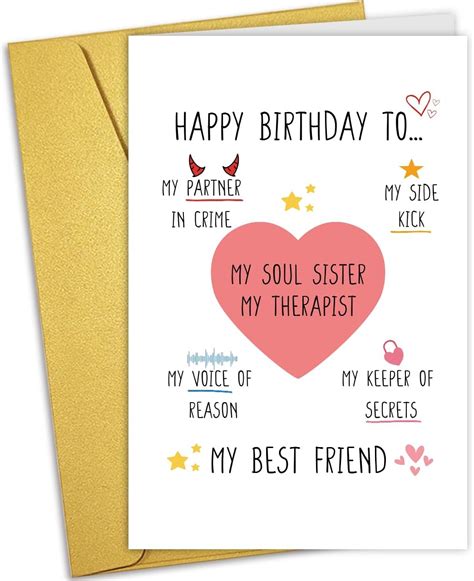 Nchigedy Funny Birthday Card For Best Friend Happy Birthday Card For Soul Sister