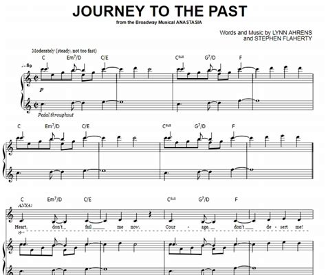 Anastasia Journey To The Past Sheet Music