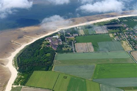 Utersum von oben Küsten Landschaft am Sandstrand der Nordsee in